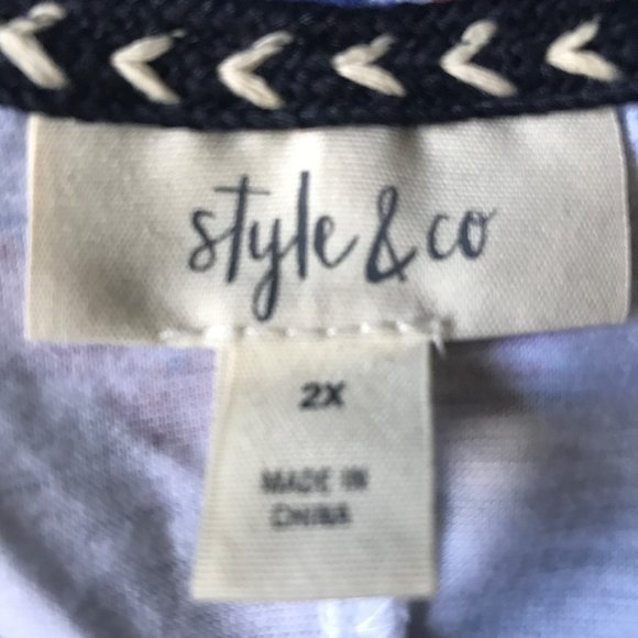 Style & Co. Women's PLUS V-Neck Blouse 2X NWT - Picture 7 of 8